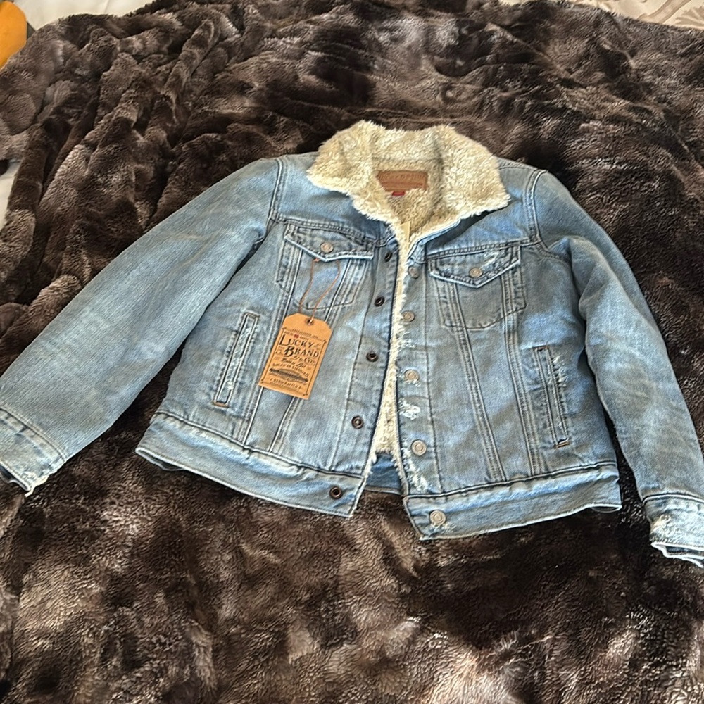 Sherpa Lined Denim Jacket, super cute- unused with tags!  Warm and stylishsh